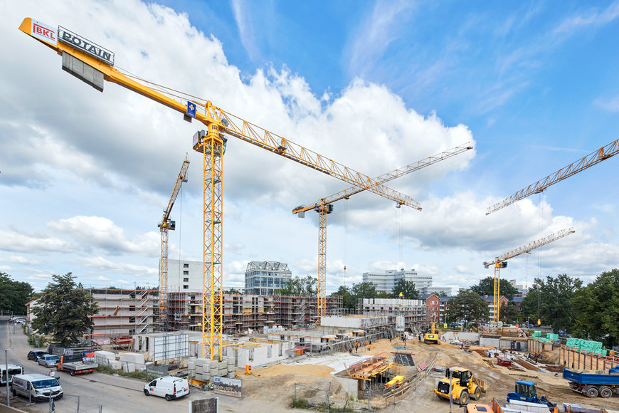 BKL deploys five Potain cranes for “In den Sieben Stücken” residential construction project in Hannover, Germany